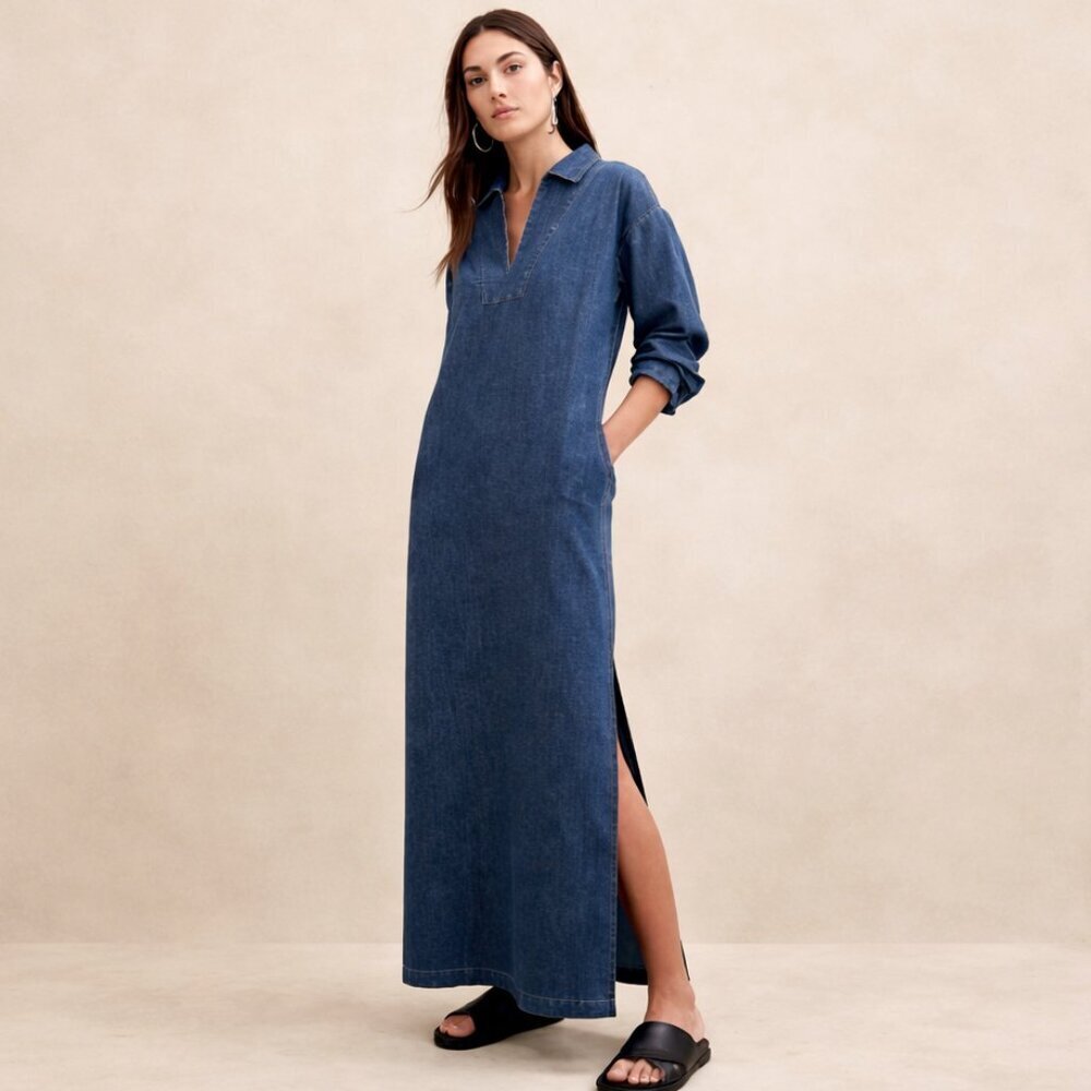 Banana Republic Cotton Cruz Oversized Denim Maxi Dress​​